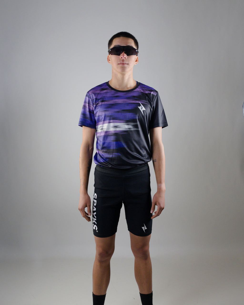 POLERA RUNNING MORADA M/C